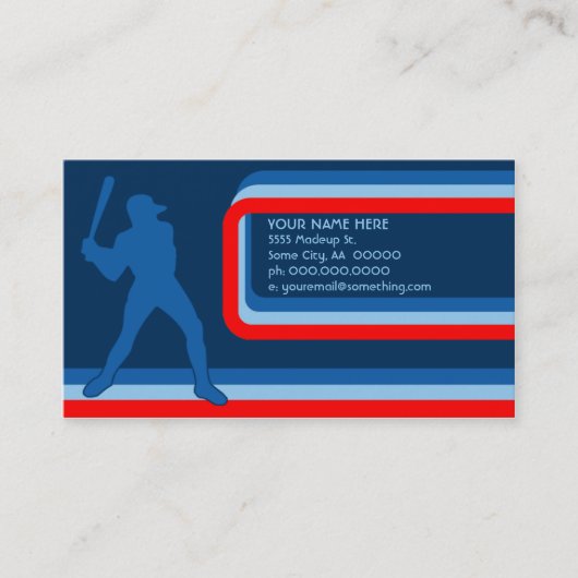 Carte De Visite baseball : style rétro : (Devant)