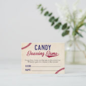 Carte De Visite Baseball Thème Baby shower Candy Guider Jeu (Debout devant)