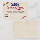 Carte De Visite Baseball Thème Baby shower Candy Guider Jeu (Devant / Derrière)
