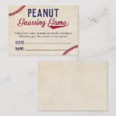 Carte De Visite Baseball Thème Baby shower Peanut Guider Jeu (Devant / Derrière)