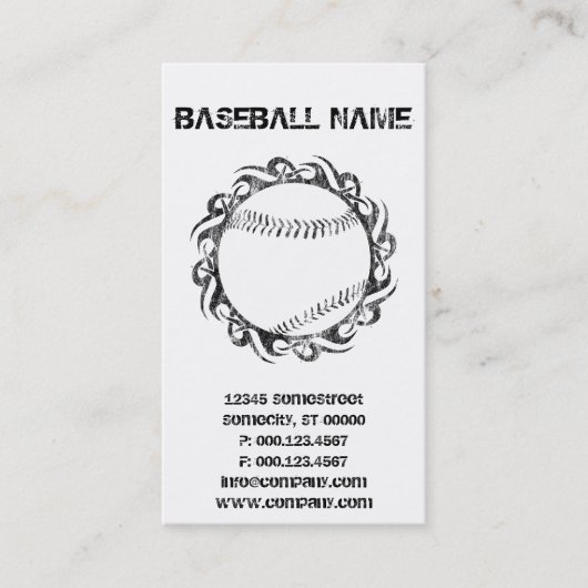Carte De Visite baseball tribal (Devant)