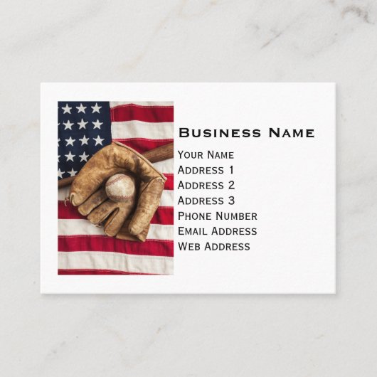 Carte De Visite Baseball vintage (Devant)