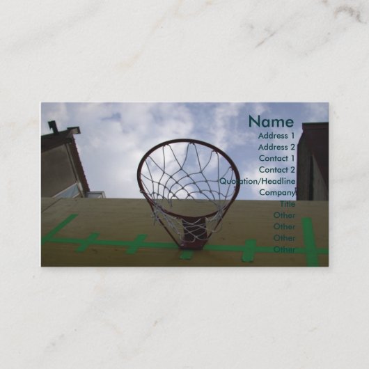 Carte De Visite Basket-ball (Devant)