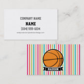Carte De Visite Basket-ball ; bandes colorées (Devant / Derrière)