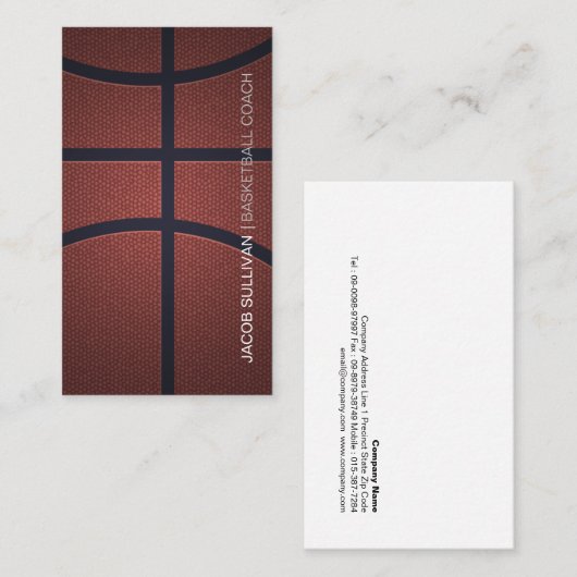 Carte De Visite Basket-ball entraîneur Scoutisme professionnel Spo (Devant / Derrière)