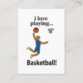 Carte De Visite Basket-ball J'Aime Jouer Basket-ball (Devant)
