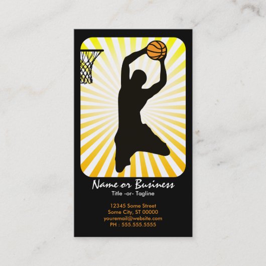 Carte De Visite basket-ball : rétros rayons : (Devant)