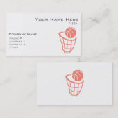 Carte De Visite Basket-ball rose corail (Devant / Derrière)