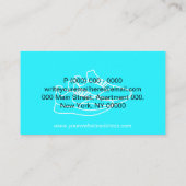 Carte De Visite Basket d'art moderne Neon Turquoise Line (Dos)