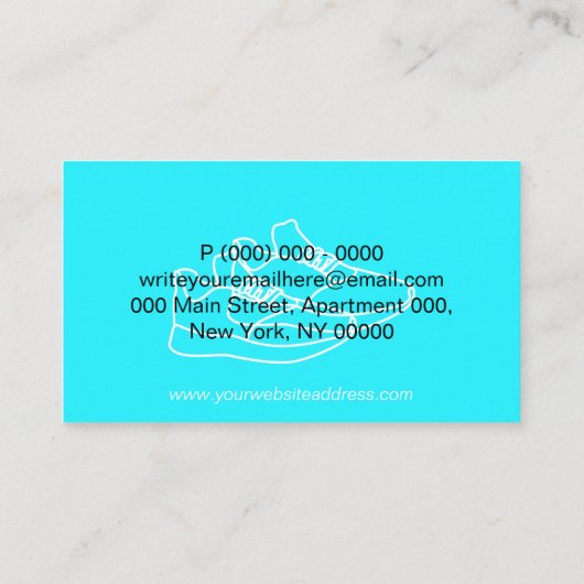 Carte De Visite Basket d'art moderne Neon Turquoise Line (Dos)