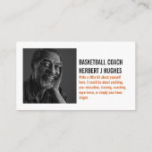 Carte De Visite Basket, Lecteur De Basket, Coach, Photo (Dos)