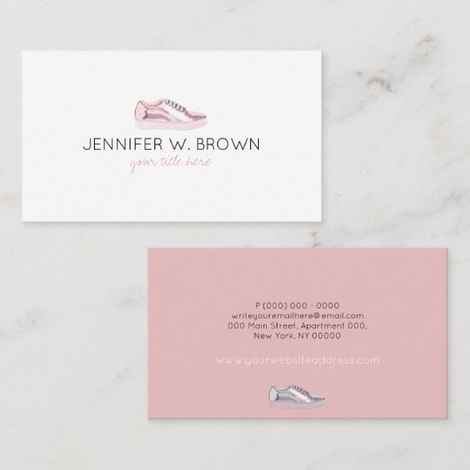 Carte De Visite Basket rose (Devant / Derrière)