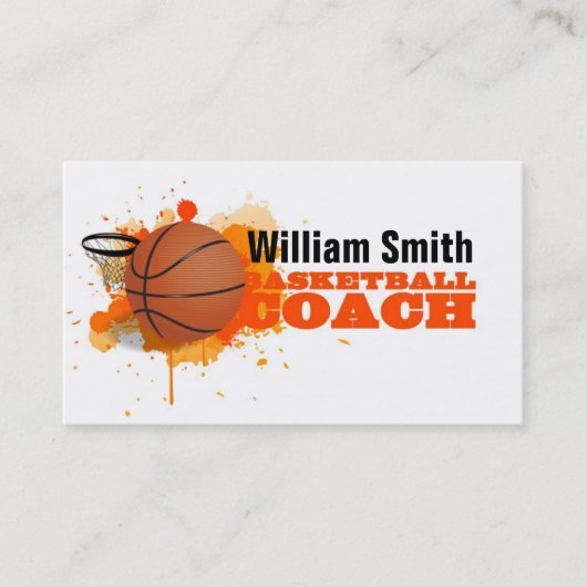 Carte De Visite Basketball Coach (Devant)