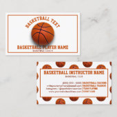 Carte De Visite Basketball Coach Illustration for Teams and Lesson (Devant / Derrière)
