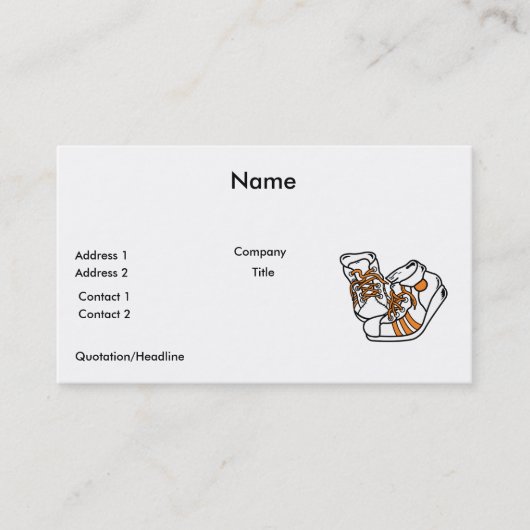 Carte De Visite basketball orange et blanc graphique chaussures (Devant)
