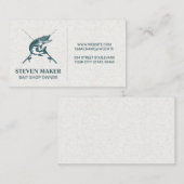 Carte De Visite Bass Fish Logo et Poteaux de pêche (Devant / Derrière)