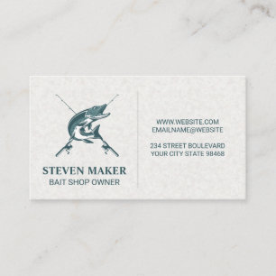 Carte De Visite Bass Fish Logo et Poteaux de pêche