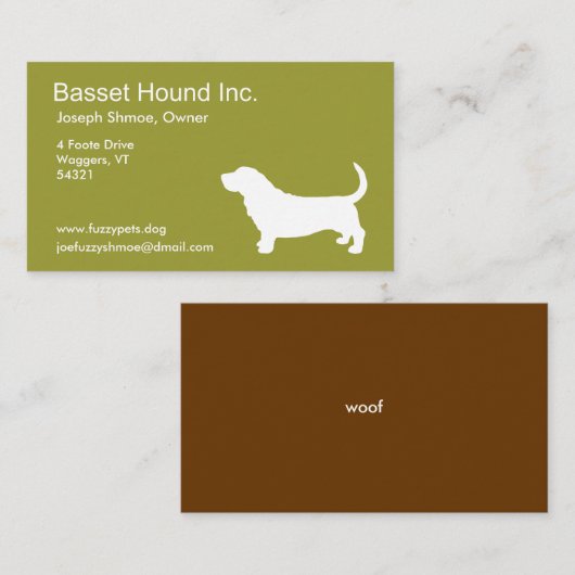 Carte De Visite Basset Hound (Devant / Derrière)