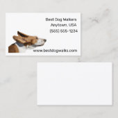 Carte De Visite Basset Hound avec Oreilles battantes dans Wind Dog (Devant / Derrière)