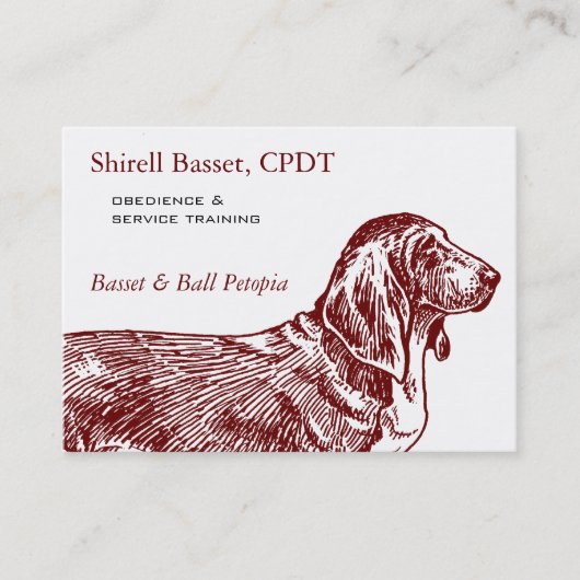 Carte De Visite Basset Hound Dog Business (Devant)