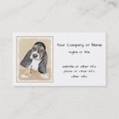 Carte De Visite Basset Hound Peinture Chiot - Art Chien original (Devant)