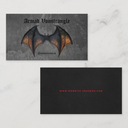 Carte De Visite Bat Vampire déplaisant (Devant / Derrière)