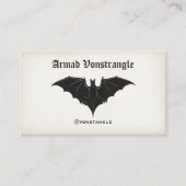 Carte De Visite Bat Vampire vintage (Devant)