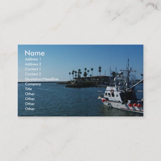 Carte De Visite Bateau à Oceanside, CA-Cartes de visite (Devant)