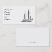 Carte De Visite Bateau à voile (Devant / Derrière)