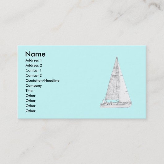 Carte De Visite Bateau à voile (Devant)