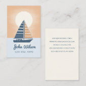 Carte De Visite Bateau à voile au coucher du soleil (Devant / Derrière)