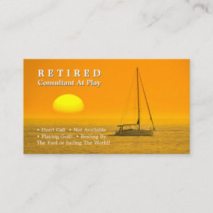 Carte De Visite Bateau à voile drôle à la retraite au coucher du s