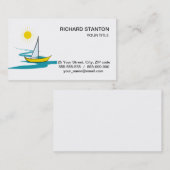 Carte De Visite Bateau à voilier simple (Devant / Derrière)
