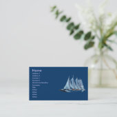 Carte De Visite Bateau bleu (Debout devant)