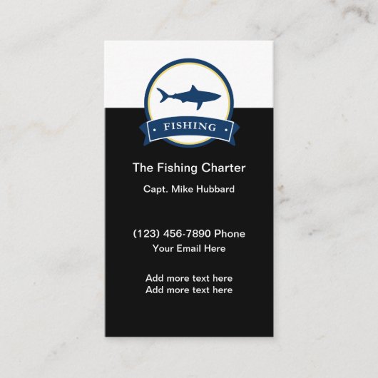 Carte De Visite Bateau d'affrètement de pêche Capitaine (Devant)