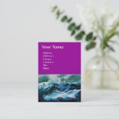 Carte De Visite Bateau dans la mer dans la tempête (Debout devant)