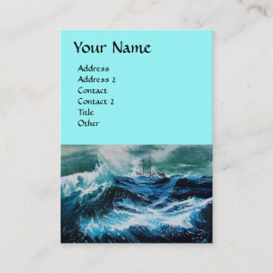 Carte De Visite Bateau dans la mer dans la tempête