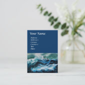 Carte De Visite Bateau dans la mer dans la tempête (Debout devant)
