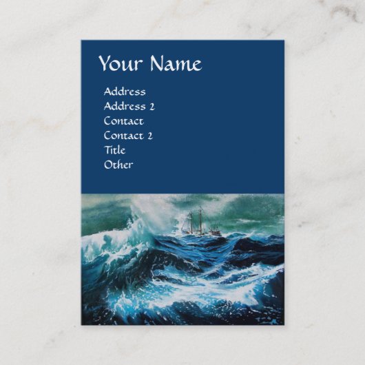 Carte De Visite Bateau dans la mer dans la tempête (Devant)