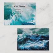 Carte De Visite Bateau dans la mer dans la tempête (Devant / Derrière)