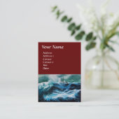 Carte De Visite Bateau dans la mer dans la tempête (Debout devant)