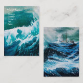 Carte De Visite Bateau dans la mer dans la tempête (Devant / Derrière)