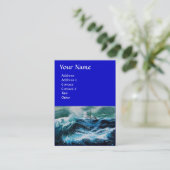 Carte De Visite Bateau dans la mer dans la tempête (Debout devant)