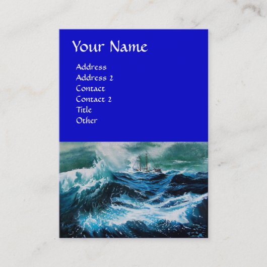 Carte De Visite Bateau dans la mer dans la tempête (Devant)