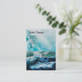 Carte De Visite Bateau dans la mer dans la tempête (Debout devant)