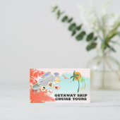 Carte De Visite Bateau de croisière | Arbres tropicaux (Debout devant)
