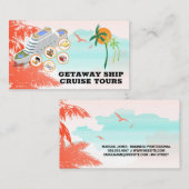 Carte De Visite Bateau de croisière | Arbres tropicaux (Devant / Derrière)