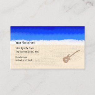 Carte De Visite Bateau de croisière musicien basse guitare sur la 