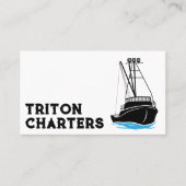 Carte De Visite Bateau de pêche dans l'eau (Devant)