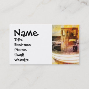 Carte De Visite Bateau de pêche nautique sur la plage à Sunset Oce